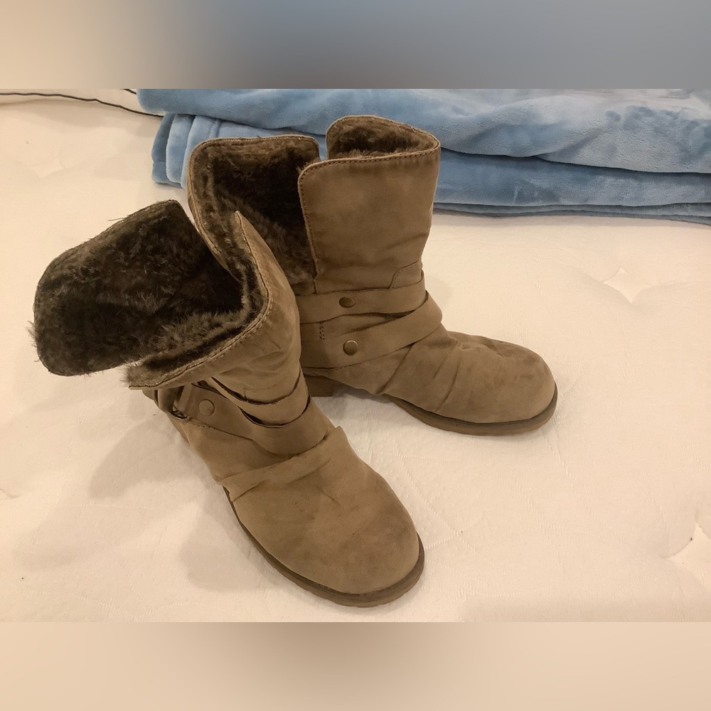 Call It Spring Tan Fur-Lined Boots